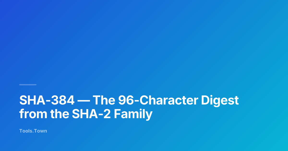 SHA-384 Hash Explained — 96-Character Output, TLS & SHA-2 Family ...